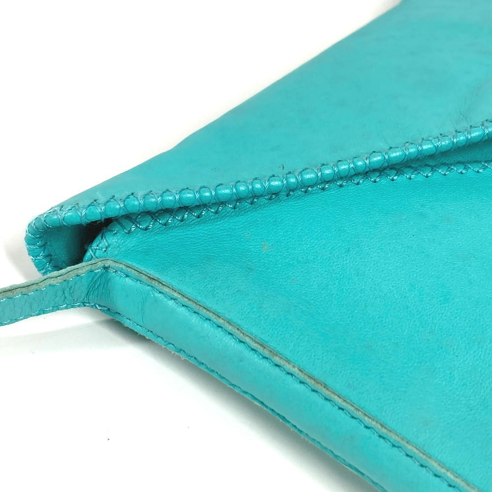 Hermes Tassel Fringe Sack Pom Pom Bag Crossbody Pochette Beg Beg Leather Ladies Turquoise Blue