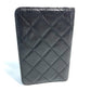 CHANEL CC Logo Coco Mark Matelasse Quilted Cover Case Stationery Passport Case Leather Unisex Black