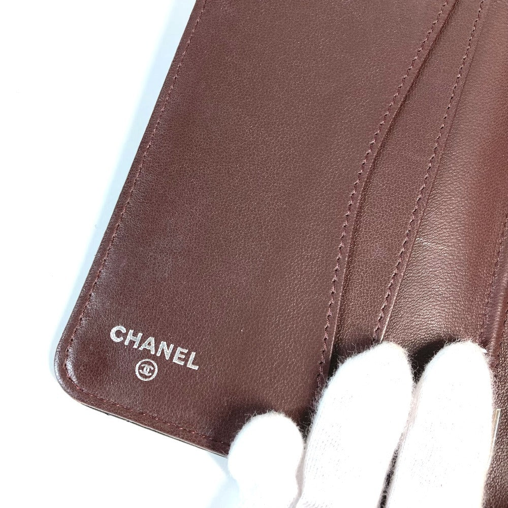 CHANEL CC Logo Coco Mark Matelasse Quilted Cover Case Stationery Passport Case Leather Unisex Black