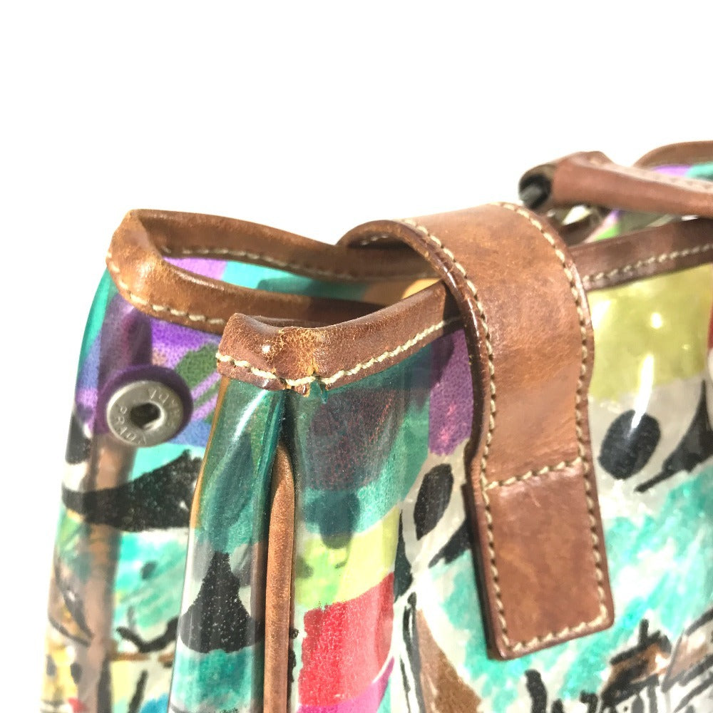 PRADA BR2515 Venetian print all over pattern triangle logo triangle logo plate bag shoulder bag shoulder tote bag vinyl/leather ladies multicolor