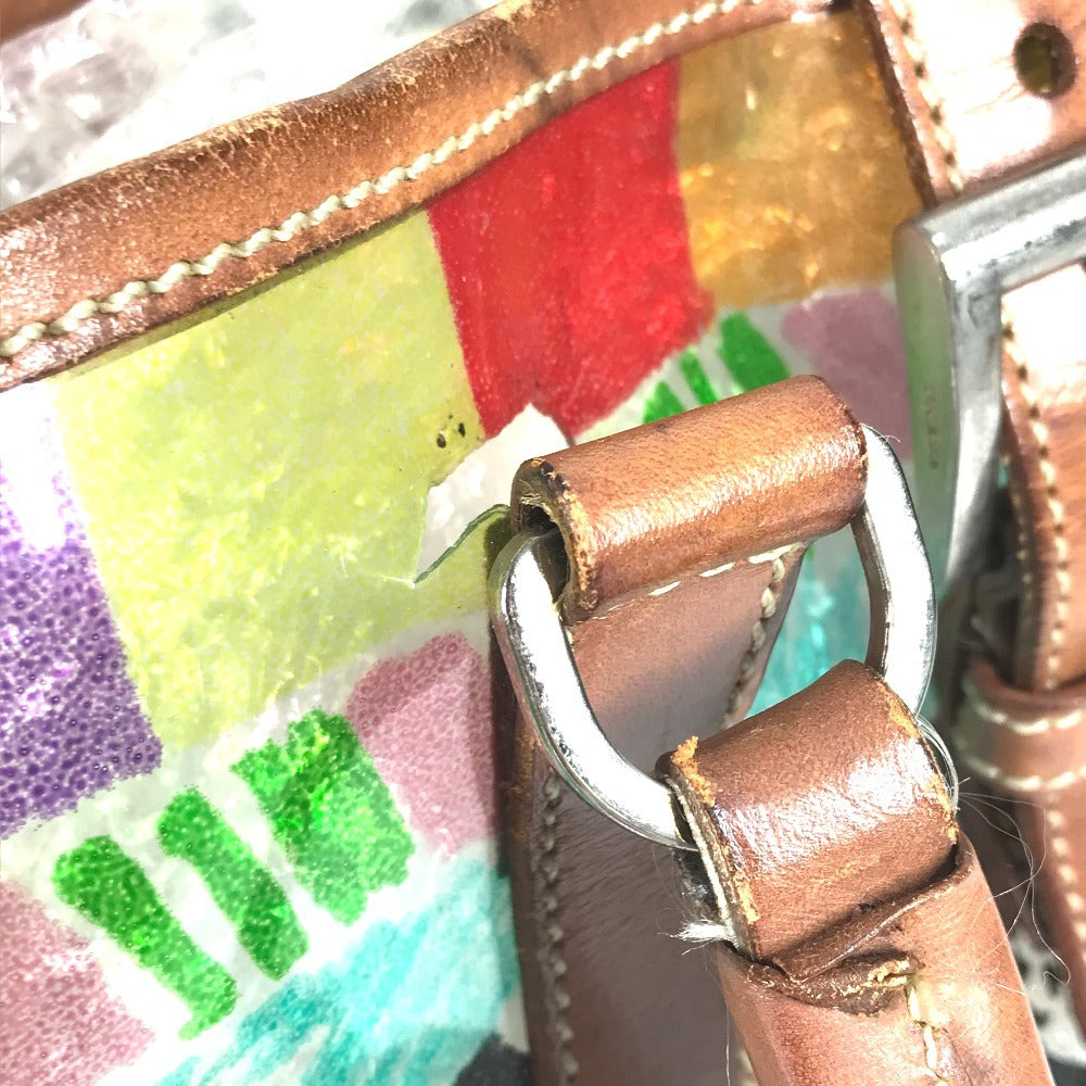 PRADA BR2515 Venetian print all over pattern triangle logo triangle logo plate bag shoulder bag shoulder tote bag vinyl/leather ladies multicolor