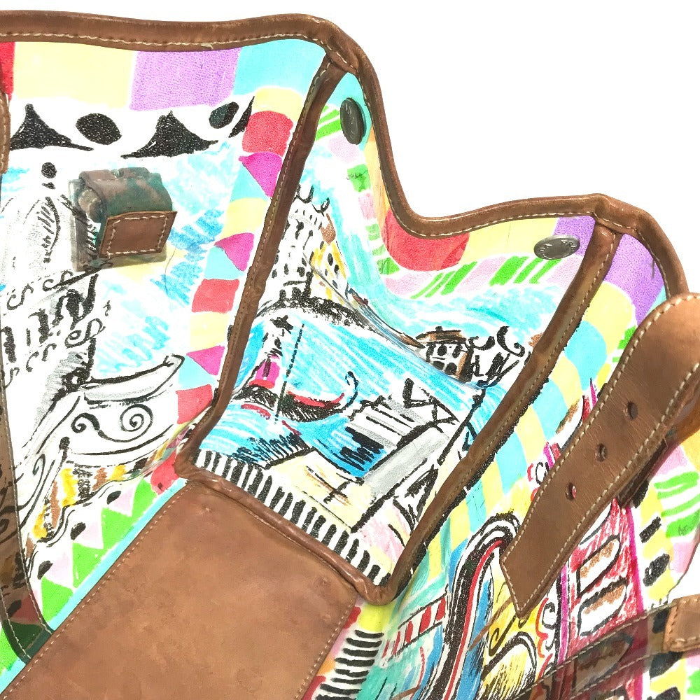 PRADA BR2515 Venetian print all over pattern triangle logo triangle logo plate bag shoulder bag shoulder tote bag vinyl/leather ladies multicolor