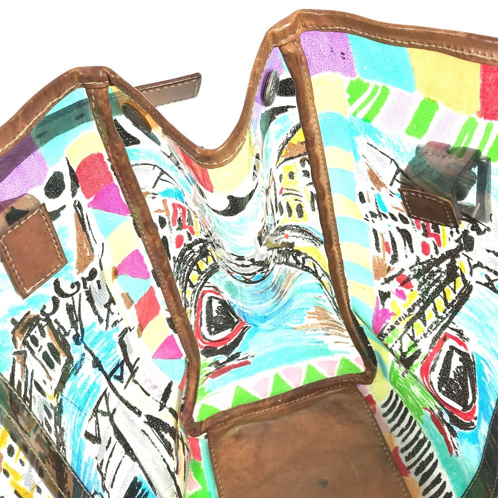 PRADA BR2515 Venetian print all over pattern triangle logo triangle logo plate bag shoulder bag shoulder tote bag vinyl/leather ladies multicolor