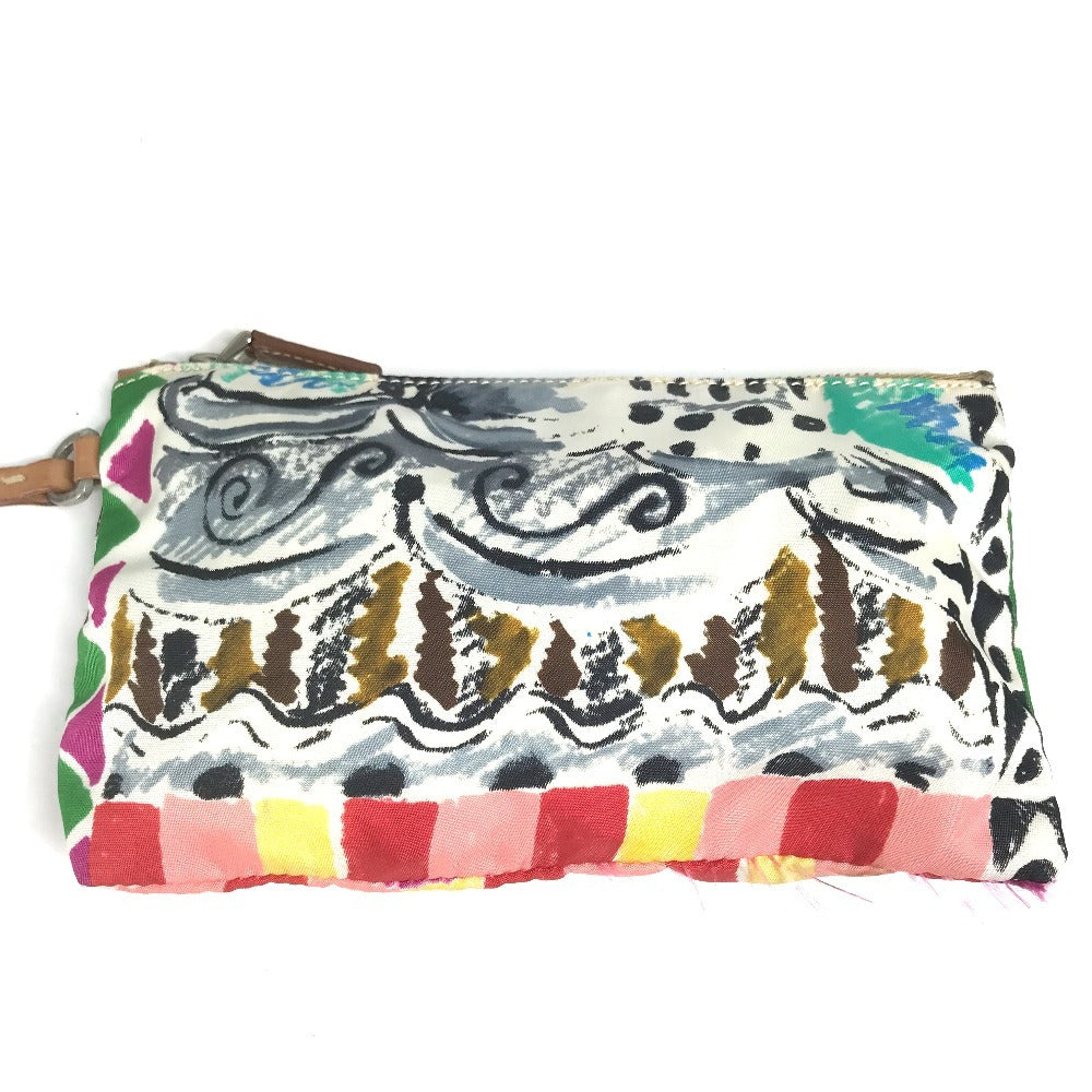 PRADA BR2515 Venetian print all over pattern triangle logo triangle logo plate bag shoulder bag shoulder tote bag vinyl/leather ladies multicolor