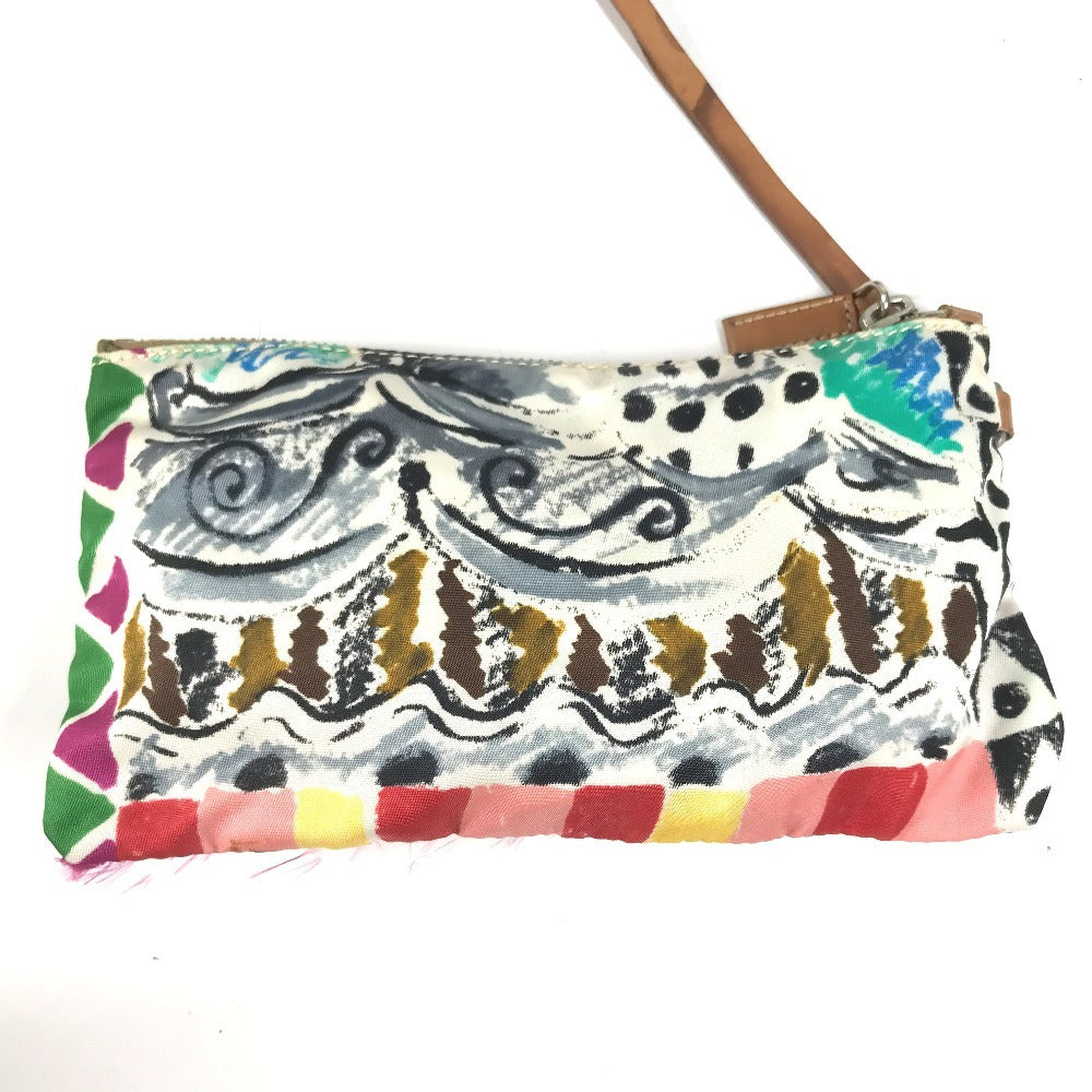 PRADA BR2515 Venetian print all over pattern triangle logo triangle logo plate bag shoulder bag shoulder tote bag vinyl/leather ladies multicolor