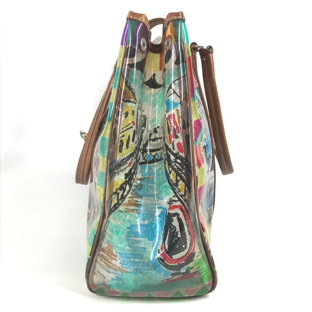 PRADA BR2515 Venetian print all over pattern triangle logo triangle logo plate bag shoulder bag shoulder tote bag vinyl/leather ladies multicolor