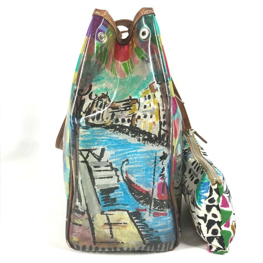 PRADA BR2515 Venetian print all over pattern triangle logo triangle logo plate bag shoulder bag shoulder tote bag vinyl/leather ladies multicolor