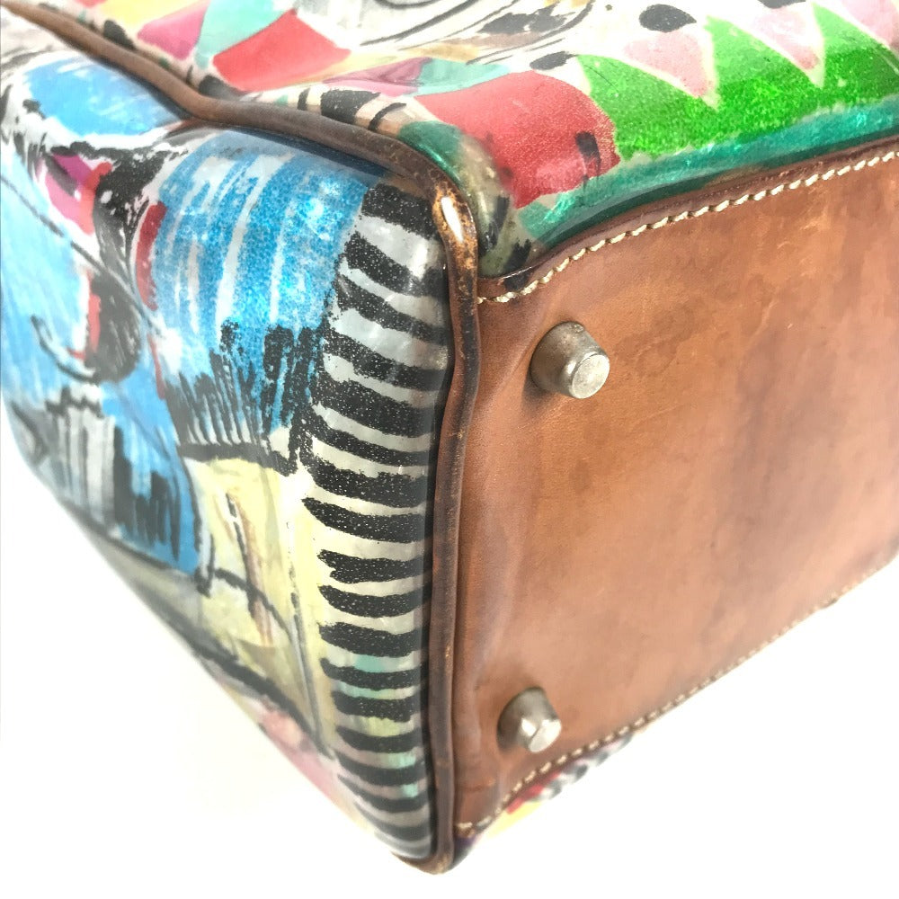 PRADA BR2515 Venetian print all over pattern triangle logo triangle logo plate bag shoulder bag shoulder tote bag vinyl/leather ladies multicolor