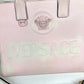 Versace Medusa Logo La Medusa Bag Bag 2Way Bag Toile Tote Bag Crossbody Bahu Kulit/Kanvas Wanita Pink
