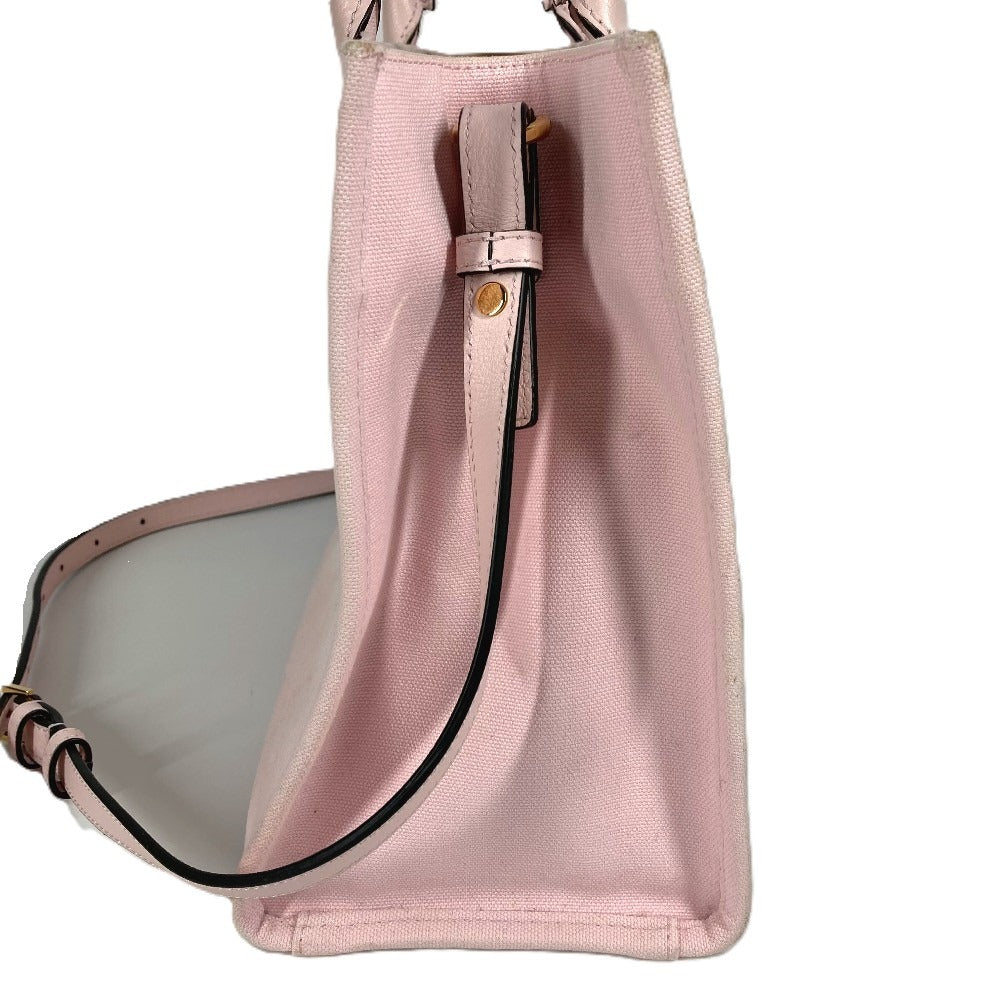 Versace Medusa Logo La Medusa Bag Bag 2Way Bag Toile Tote Bag Crossbody Bahu Kulit/Kanvas Wanita Pink