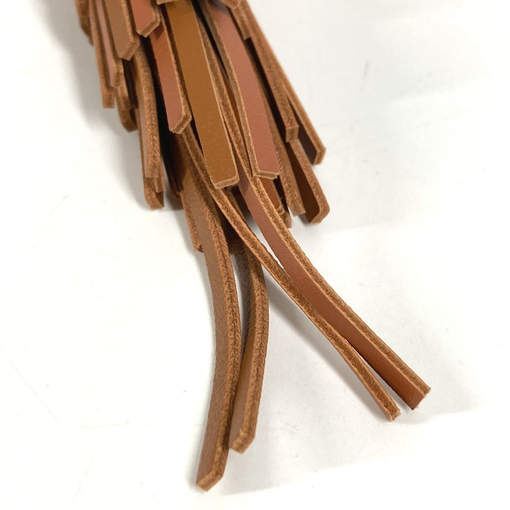 HERMES バッグチャーム シュエット フクロウ アクセサリー キーホルダー チャーム レザー レディース ゴールド/ブラック/ナタ ブラウン