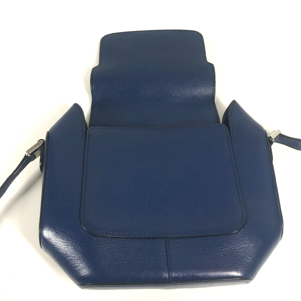 HERMES Hロゴ オクタゴン フラップ カバン 斜め掛け ポシェット ショルダーバッグ エプソン ユニセックス ブルー