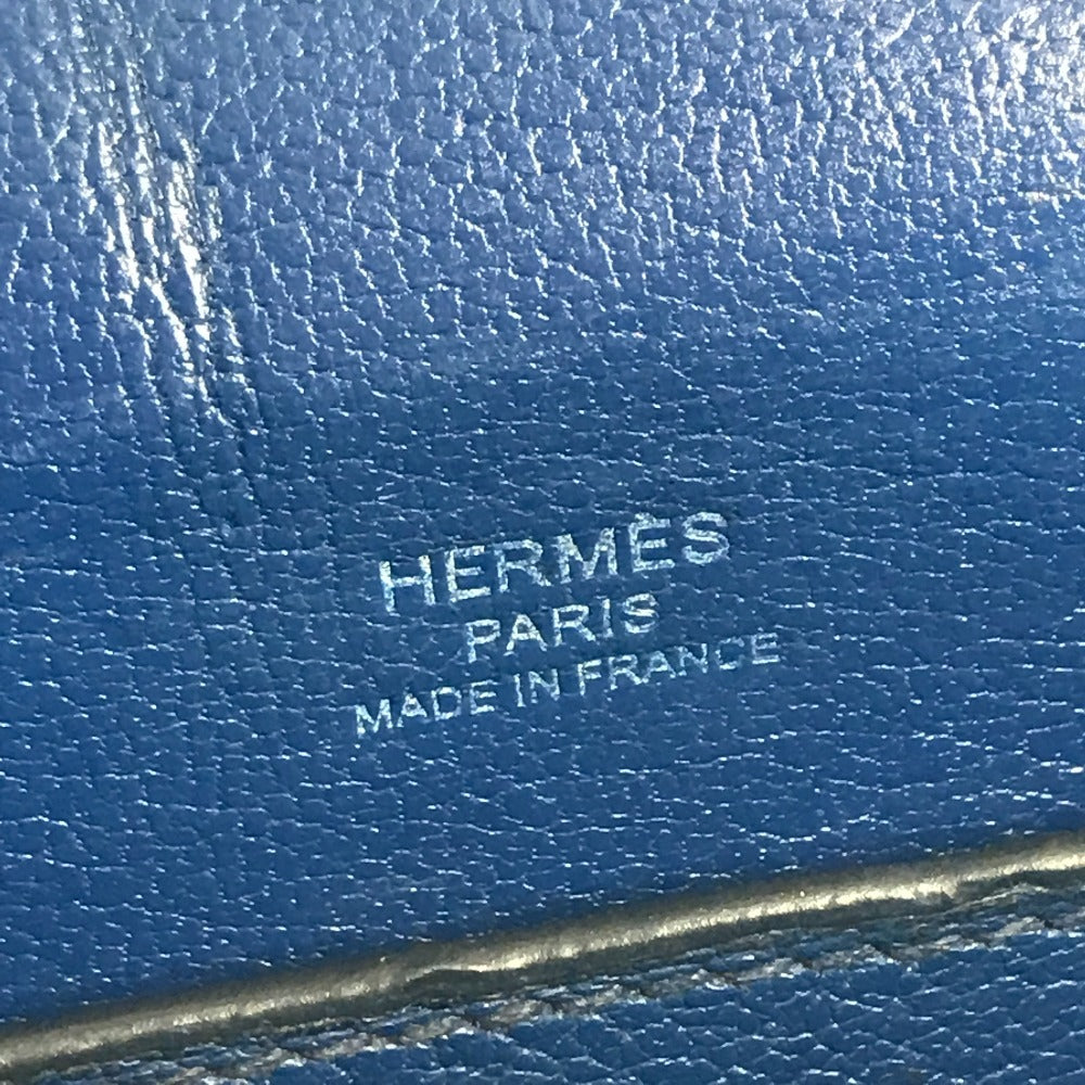 HERMES Hロゴ オクタゴン フラップ カバン 斜め掛け ポシェット ショルダーバッグ エプソン ユニセックス ブルー