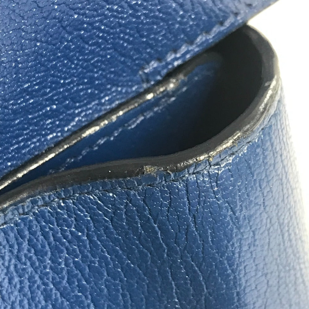 HERMES Hロゴ オクタゴン フラップ カバン 斜め掛け ポシェット ショルダーバッグ エプソン ユニセックス ブルー