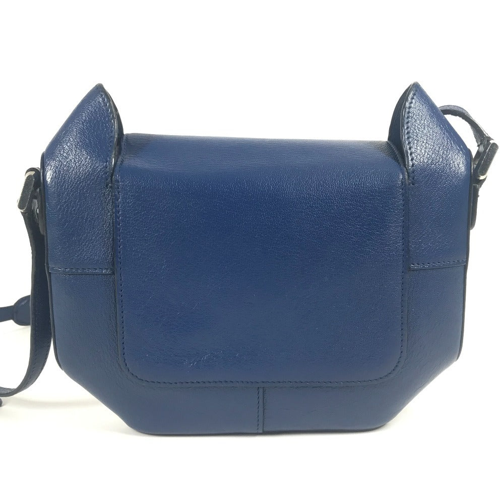 HERMES Hロゴ オクタゴン フラップ カバン 斜め掛け ポシェット ショルダーバッグ エプソン ユニセックス ブルー