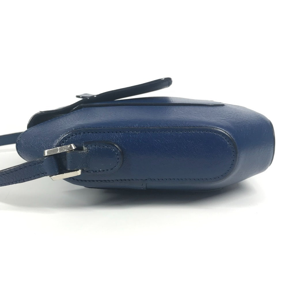 HERMES Hロゴ オクタゴン フラップ カバン 斜め掛け ポシェット ショルダーバッグ エプソン ユニセックス ブルー