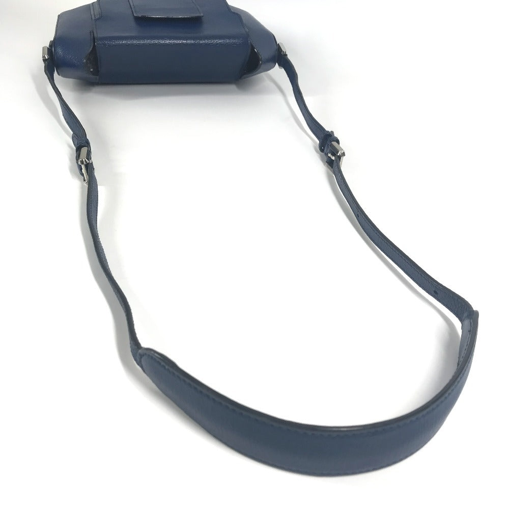 HERMES Hロゴ オクタゴン フラップ カバン 斜め掛け ポシェット ショルダーバッグ エプソン ユニセックス ブルー