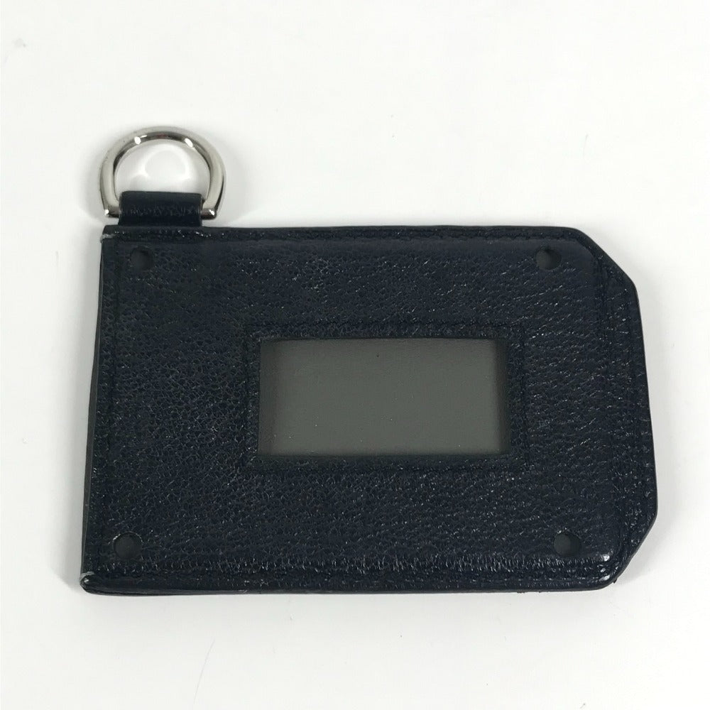 HERMES Dリング付き バイカラー カラーマティッククラシック Colormatic Classique 名刺入れ パスケース カードケース レザー ユニセックス グレー