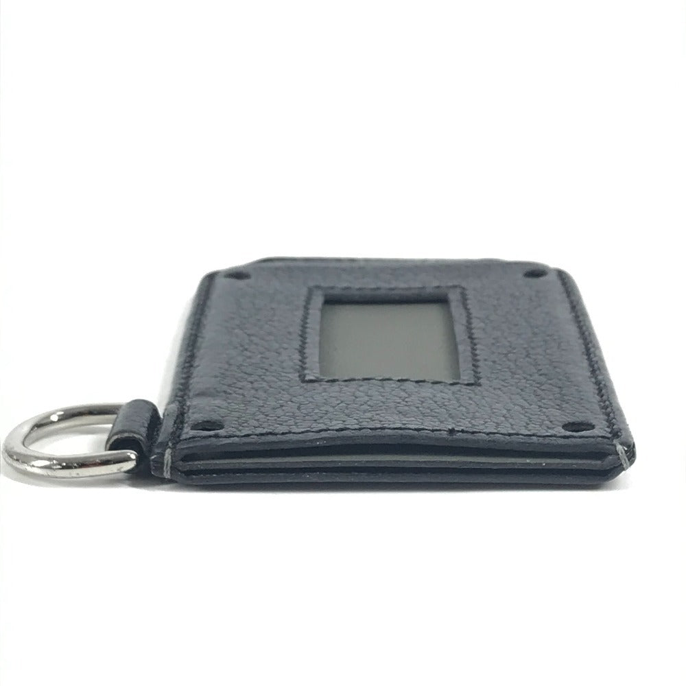 HERMES Dリング付き バイカラー カラーマティッククラシック Colormatic Classique 名刺入れ パスケース カードケース レザー ユニセックス グレー