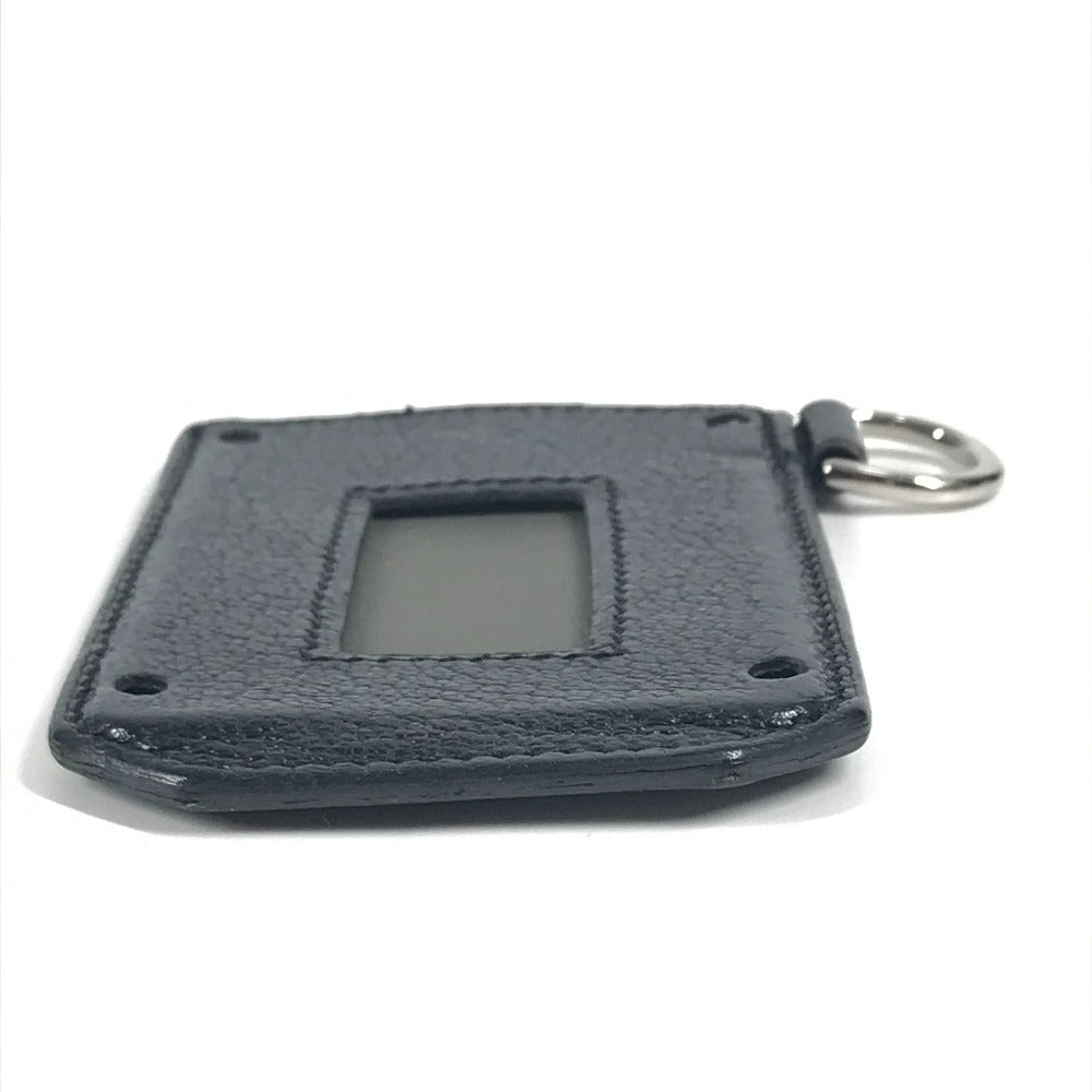 HERMES Dリング付き バイカラー カラーマティッククラシック Colormatic Classique 名刺入れ パスケース カードケース レザー ユニセックス グレー