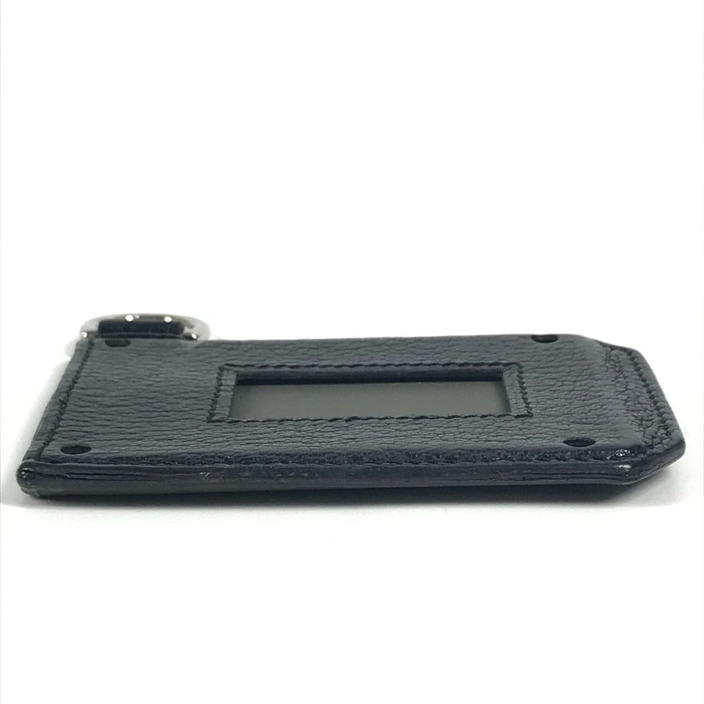 HERMES Dリング付き バイカラー カラーマティッククラシック Colormatic Classique 名刺入れ パスケース カードケース レザー ユニセックス グレー