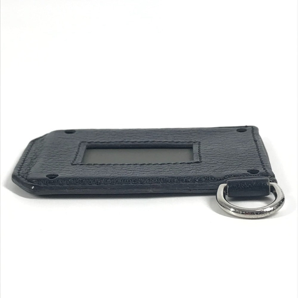 HERMES Dリング付き バイカラー カラーマティッククラシック Colormatic Classique 名刺入れ パスケース カードケース レザー ユニセックス グレー