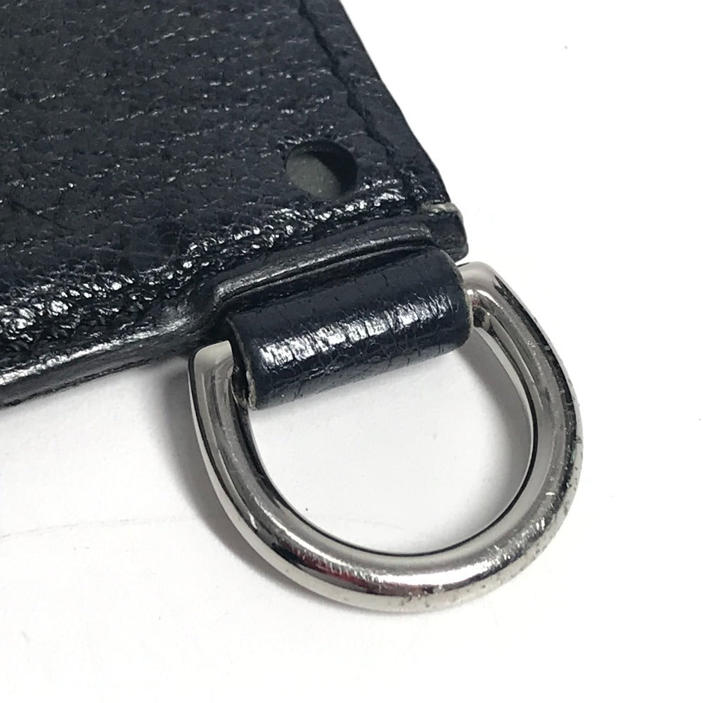 HERMES Dリング付き バイカラー カラーマティッククラシック Colormatic Classique 名刺入れ パスケース カードケース レザー ユニセックス グレー