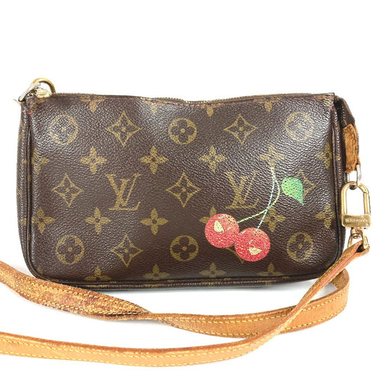 LOUIS VUITTON M95008 モノグラムチェリー 村上隆 サクランボ ポシェットアクセソワール 斜め掛け カバン ポシェット ショルダーバッグ モノグラムキャンバス レディース レッド
