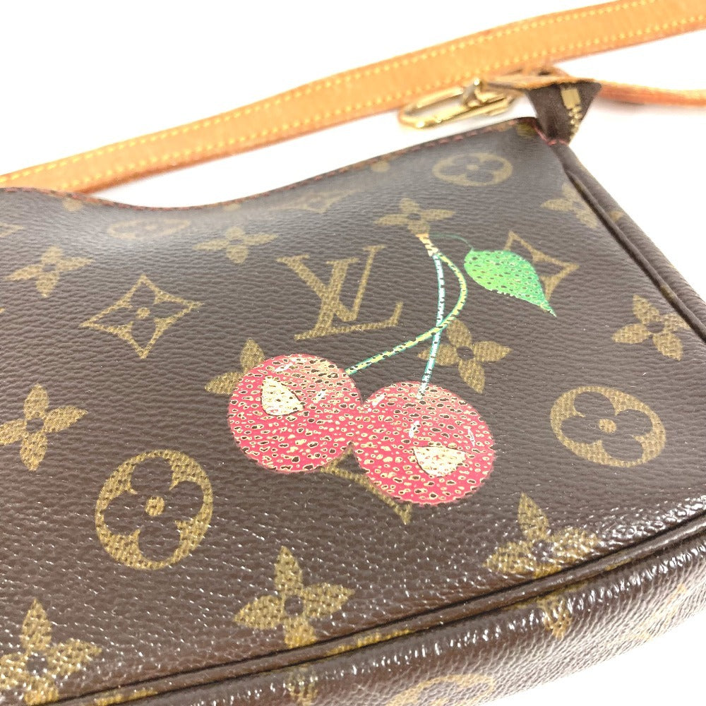 LOUIS VUITTON M95008 モノグラムチェリー 村上隆 サクランボ ポシェットアクセソワール 斜め掛け カバン ポシェット ショルダーバッグ モノグラムキャンバス レディース レッド