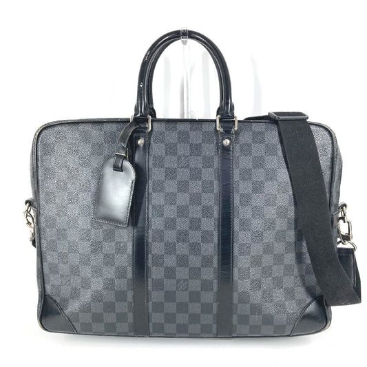 LOUIS VUITTON N41123 ダミエグラフィット ポルトドキュマン ヴォワヤージュGM カバン ハンドバッグ ショルダーバッグ トートバッグ 2WAYバッグ ビジネスバッグ ダミエグラフィットキャンバス ユニセックス ブラック