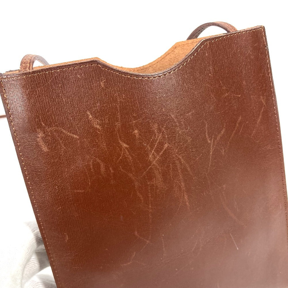 HERMES オニメトゥ カバン 斜め掛け ポシェット ショルダーバッグ ボックスカーフ ユニセックス ハバナ ブラウン