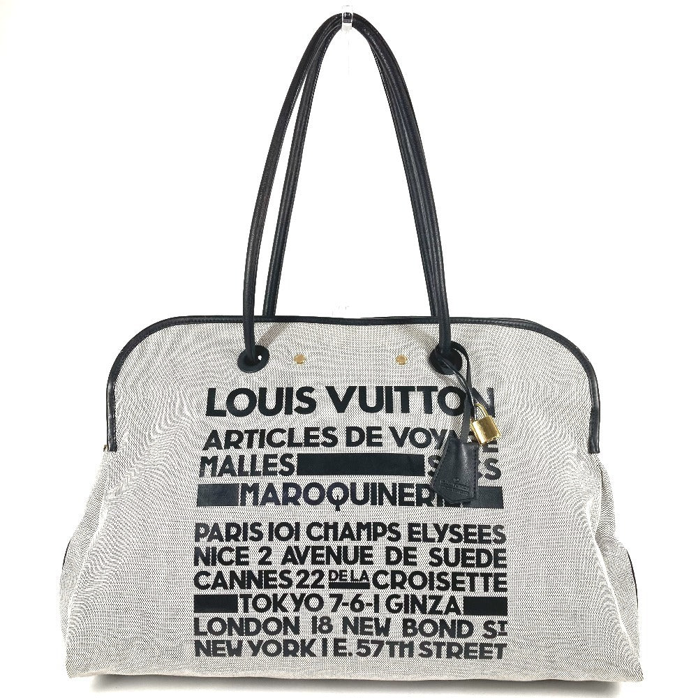 LOUIS VUITTON M92806 09SS クルーズライン トラベラー アーティクル・ダ・ヴォワヤージュ カバン 肩掛け トートバッグ ボストンバッグ ショルダーバッグ レザー/キャンバス ユニセックス ブラック