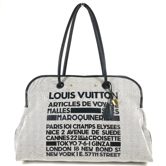 LOUIS VUITTON M92806 09SS クルーズライン トラベラー アーティクル・ダ・ヴォワヤージュ カバン 肩掛け トートバッグ ボストンバッグ ショルダーバッグ レザー/キャンバス ユニセックス ブラック