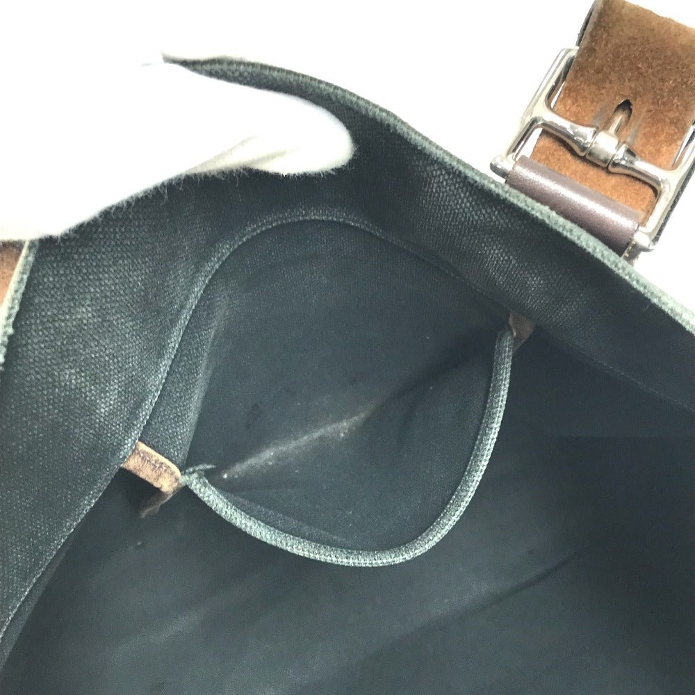 HERMES エトリヴィエール ショッピングトート カバン トートバッグ 縦型トート ショルダーバッグ キャンバス/レザー ユニセックス ブラック