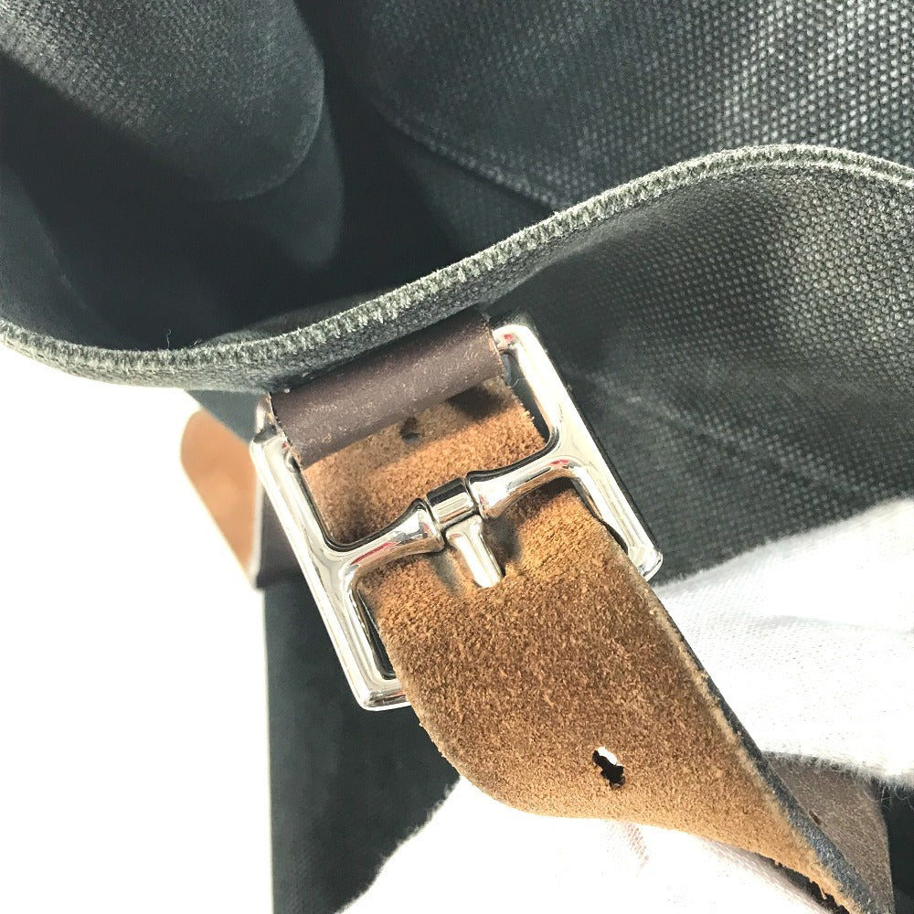 HERMES エトリヴィエール ショッピングトート カバン トートバッグ 縦型トート ショルダーバッグ キャンバス/レザー ユニセックス ブラック