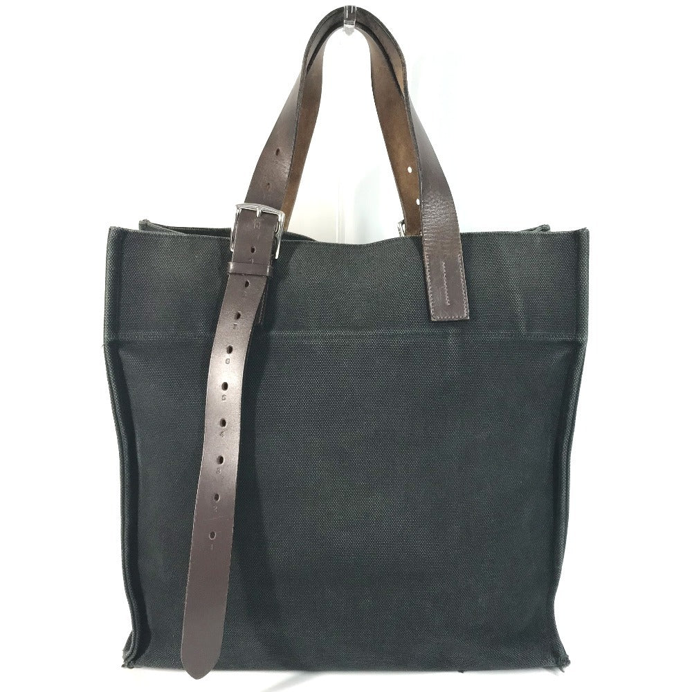 HERMES エトリヴィエール ショッピングトート カバン トートバッグ 縦型トート ショルダーバッグ キャンバス/レザー ユニセックス ブラック