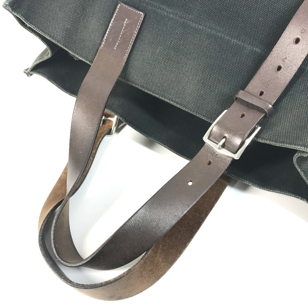 HERMES エトリヴィエール ショッピングトート カバン トートバッグ 縦型トート ショルダーバッグ キャンバス/レザー ユニセックス ブラック