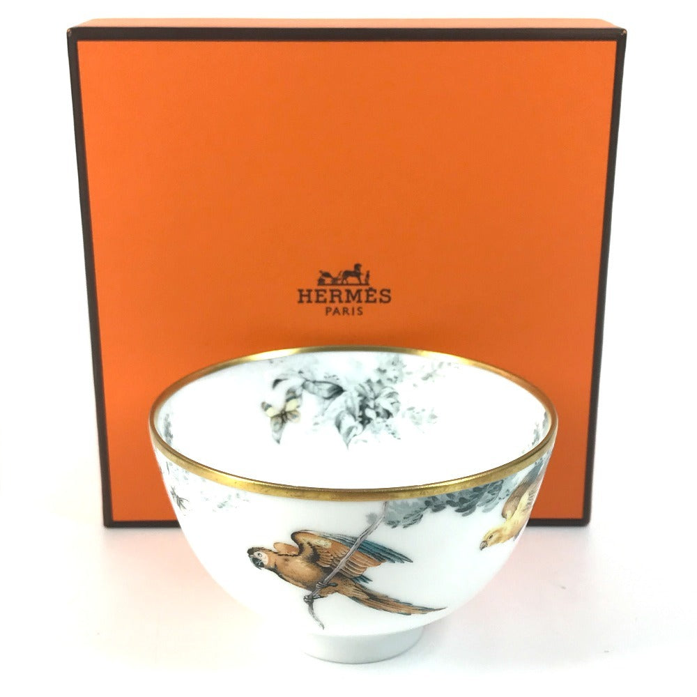 HERMES P038085P カトラリー インテリア 赤道直下のスケッチ ボウルPM ボウル PM お椀 鳥柄 バード お皿 陶器 ユニセックス マルチカラー