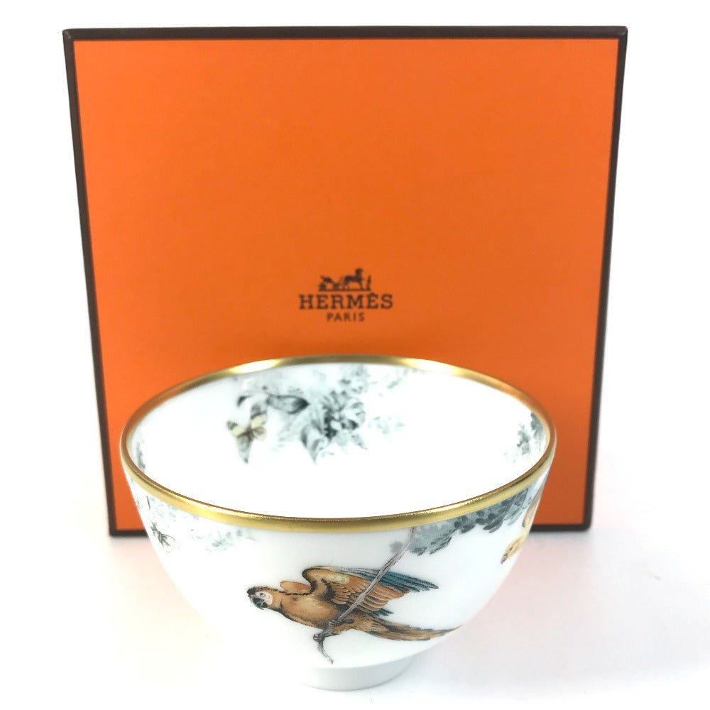 HERMES P038085P カトラリー インテリア 赤道直下のスケッチ ボウルPM ボウル PM お椀 鳥柄 バード お皿 陶器 ユニセックス マルチカラー