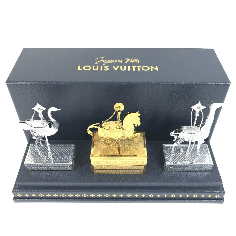 LOUIS VUITTON Unknown VIP Exclusive Novelty Not for Sale Customer Holiday Gift Animal Ornament 2024 Christmas Limited Edition Object Interior Decor Ostrich Zebra Giraffe Metal Object Unisex Silver