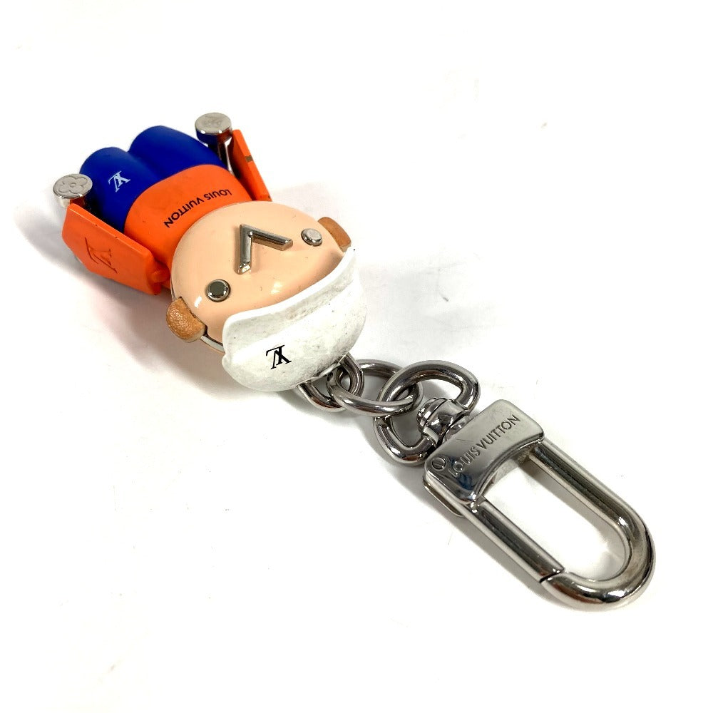 LOUIS VUITTON M01197 Gaston Jim Bag Charm Keychain, Metal, Unisex, White