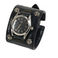 CHROME HEARTS 7964 TUDOR Crossball Gunslinger Dekabara Hand Winding Watch Men's Watch Wristwatch Leather / SS Black/Silver Used