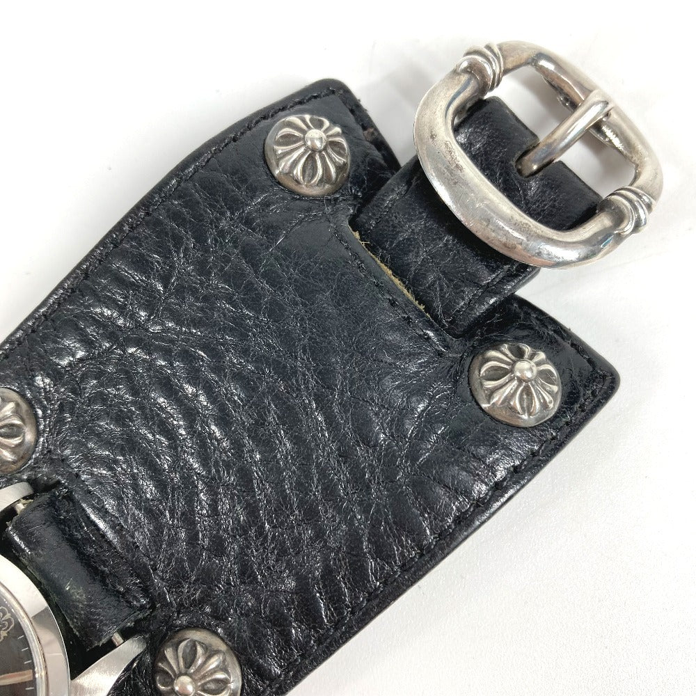 CHROME HEARTS 7964 TUDOR Crossball Gunslinger Dekabara Hand Winding Watch Men's Watch Wristwatch Leather / SS Black/Silver Used