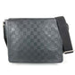 LOUIS VUITTON N41033 Damier Infini District PM Bag, Flap Crossbody Shoulder Bag, Damier Infini Leather, Unisex, Onyx, Black