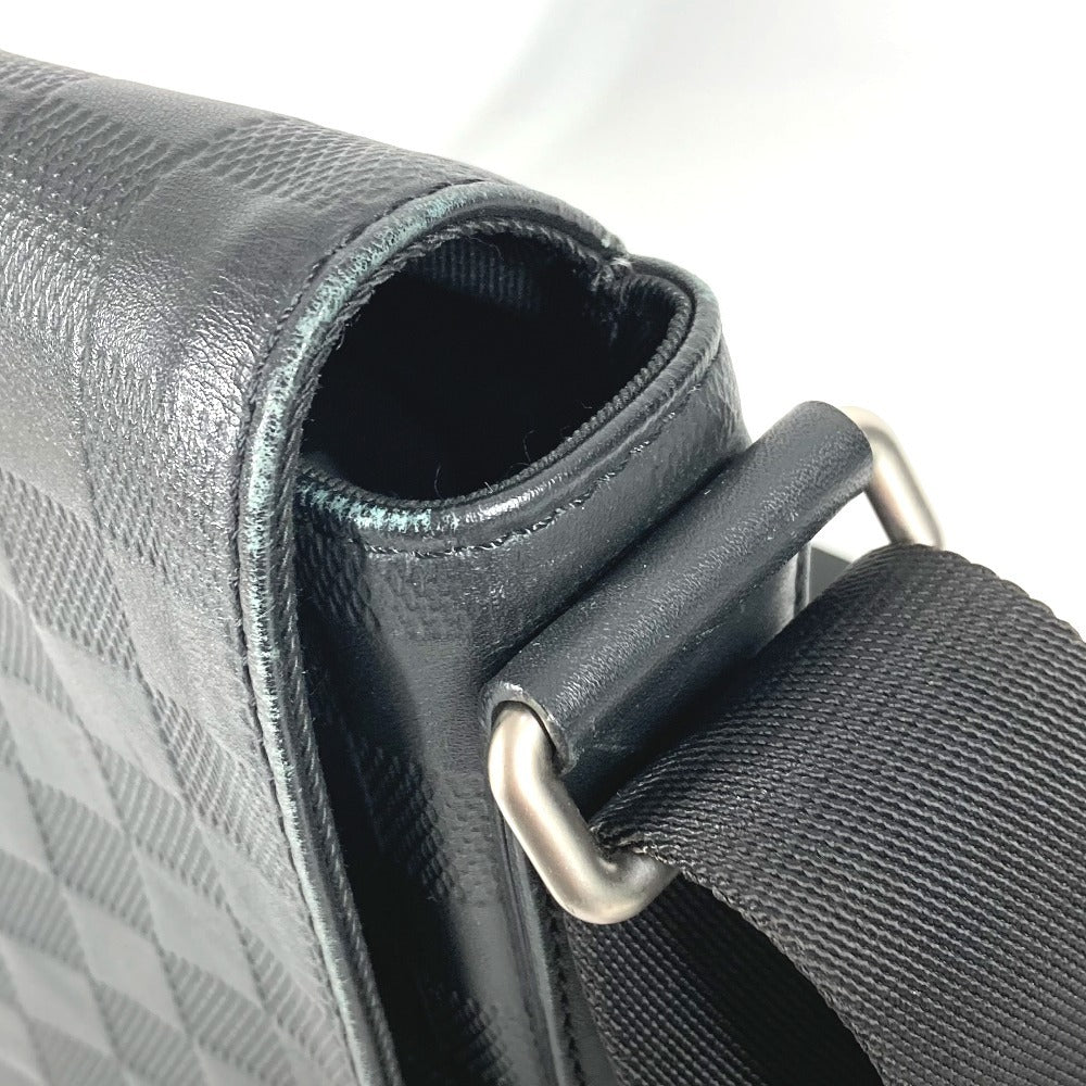 LOUIS VUITTON N41033 Damier Infini District PM Bag, Flap Crossbody Shoulder Bag, Damier Infini Leather, Unisex, Onyx, Black