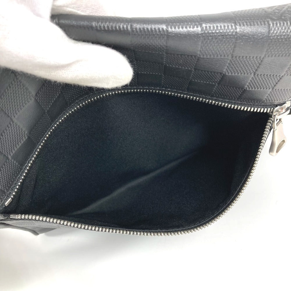 LOUIS VUITTON N41033 Damier Infini District PM Bag, Flap Crossbody Shoulder Bag, Damier Infini Leather, Unisex, Onyx, Black