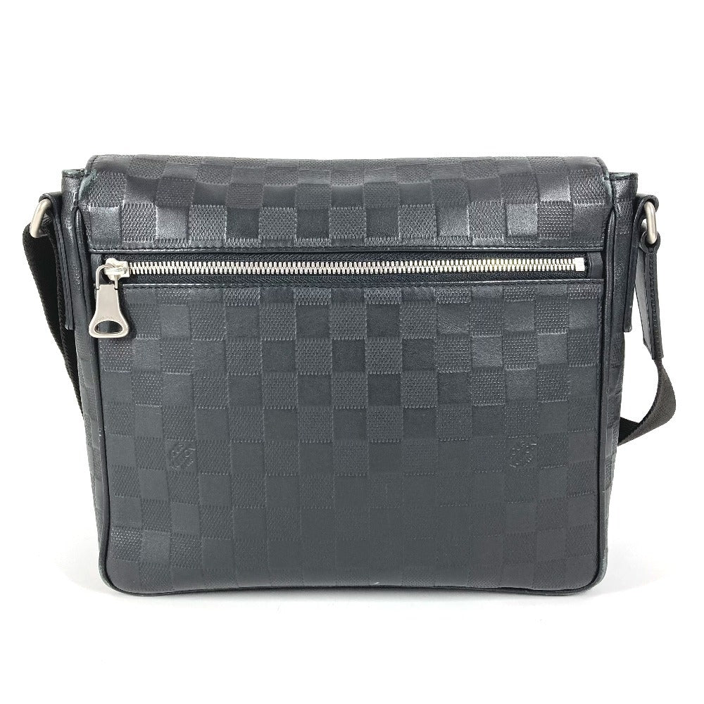 LOUIS VUITTON N41033 Damier Infini District PM Bag, Flap Crossbody Shoulder Bag, Damier Infini Leather, Unisex, Onyx, Black