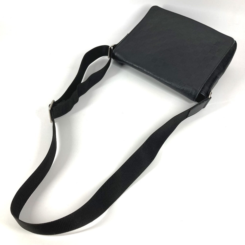 LOUIS VUITTON N41033 Damier Infini District PM Bag, Flap Crossbody Shoulder Bag, Damier Infini Leather, Unisex, Onyx, Black