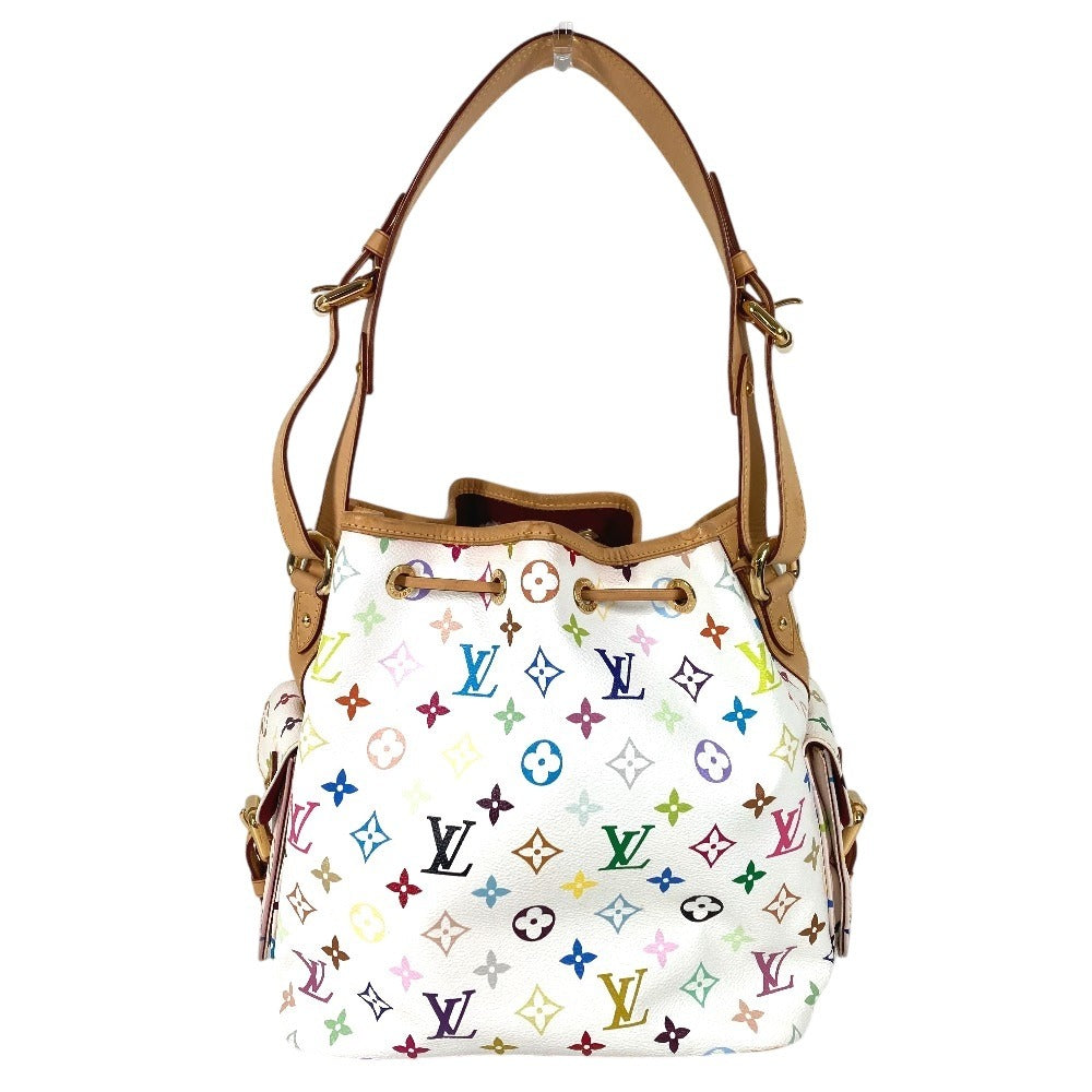 LOUIS VUITTON M42229 Monogram Multicolore Petit Noé Drawstring Shoulder Bag in Monogram Multicolore Canvas, Women's, Blanc and White
