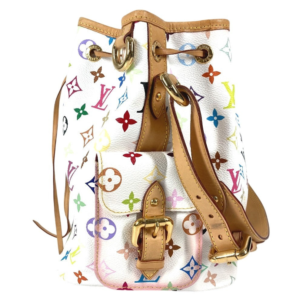 LOUIS VUITTON M42229 Monogram Multicolore Petit Noé Drawstring Shoulder Bag in Monogram Multicolore Canvas, Women's, Blanc and White